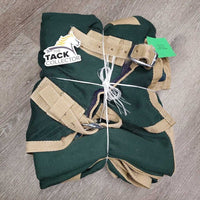 Cotton Stable Sheet, 2 legs *gc, clean, repairs, mnr hair, faded, holes, frays, loose seams, unstitched

