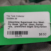 Hvy Mesh Fly Mask *gc/fair, clean, marker, rips, unstitched edges
