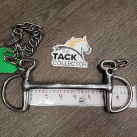 Curved Mullen Mouth Kimberwick Bit, chain *gc, clean, scuffs, scratches
