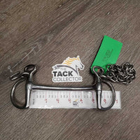 Curved Mullen Mouth Kimberwick Bit, chain *gc, clean, scuffs, scratches
