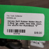 Soft Rubber Mullen Mouth D Ring *gc, older, bent side, clean, mnr scuffs
