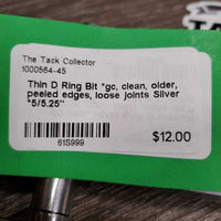 Thin D Ring Bit *gc, clean, older, peeled edges, loose joints
