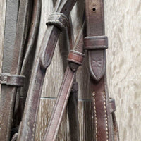 FS Rsd Soft Monocrown Hunter Bridle, Rsd/FS Braided Reins *vgc/gc, mnr dirt/residue, stains, rubs, fading & creases
