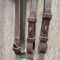 Rsd Bridle, Plain Curb Reins *gc, faded, rubs, scrapes, clean, dry, stiff, older, mismatched

