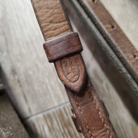 Rsd Bridle, Plain Curb Reins *gc, faded, rubs, scrapes, clean, dry, stiff, older, mismatched

