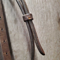 Rsd Bridle, Plain Curb Reins *gc, faded, rubs, scrapes, clean, dry, stiff, older, mismatched
