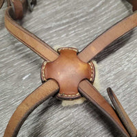 Flat Leather Figure 8 Noseband ONLY *gc/fair, clean, older, cut, chewed, scrapes, stains
