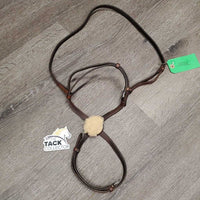 Flat Leather Figure 8 Noseband ONLY *gc/fair, clean, older, cut, chewed, scrapes, stains
