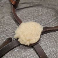 Flat Leather Figure 8 Noseband ONLY *gc/fair, clean, older, cut, chewed, scrapes, stains
