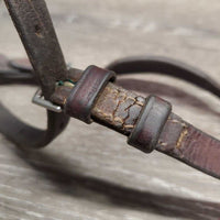 FS Rsd Drop Adjustable Noseband *fair/poor, clean, deep CRACKS, older
