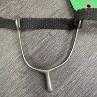 Light Narrow Round End Spurs, 1 Braided Nylon Spur Strap Only *vgc/gc, rubs, stains, scratches, widened, clean
