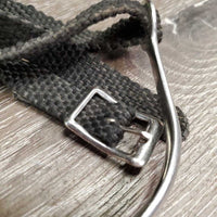 Nubby POW Spurs, Braided Nylon Spur Straps *gc, clean & dirty, residue, scrapes, widened, scratches
