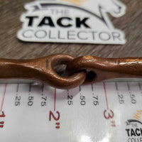 Thin Full Cheek Copper Bit *fair, chewed, v.chewed & flattened/sharp, scratches
