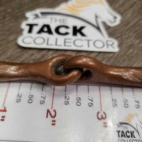 Thin Full Cheek Copper Bit *fair, chewed, v.chewed & flattened/sharp, scratches
