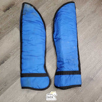 Tall Front & Hind Shipping Boots, Fleece Lined *gc, mnr stains, hairy velcro, dirt & rubs, clean, clumpy, older
