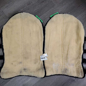 Tall Front & Hind Shipping Boots, Fleece Lined *gc, mnr stains, hairy velcro, dirt & rubs, clean, clumpy, older