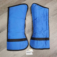 Tall Front & Hind Shipping Boots, Fleece Lined *gc, mnr stains, hairy velcro, dirt & rubs, clean, clumpy, older