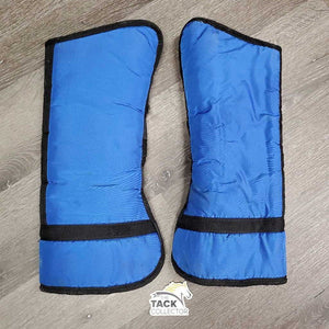 Tall Front & Hind Shipping Boots, Fleece Lined *gc, mnr stains, hairy velcro, dirt & rubs, clean, clumpy, older
