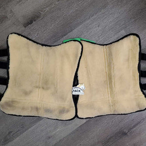 Tall Front & Hind Shipping Boots, Fleece Lined *gc, mnr stains, hairy velcro, dirt & rubs, clean, clumpy, older
