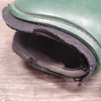 Pr Open Front Boots, velcro *fair, rubs, mnr hair, dirty, older, stains, torn edges, stretched elastic
