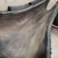 Pr Open Front Boots, velcro *fair, rubs, mnr hair, dirty, older, stains, torn edges, stretched elastic
