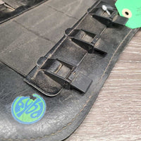Pr Open Front Boots, felt lining, Nylon Straps, Slide Buckles *gc, older, dirty, rubs, stains, pulled lining
