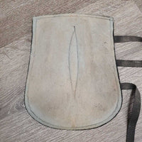Pr Open Front Boots, felt lining, Nylon Straps, Slide Buckles *gc, older, dirty, rubs, stains, pulled lining
