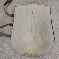 Pr Open Front Boots, felt lining, Nylon Straps, Slide Buckles *gc, older, dirty, rubs, stains, pulled lining
