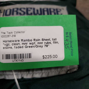 Rain Sheet, tail *vgc, clean, mnr wpf, mnr rubs, film, stains, faded