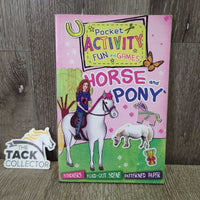 Pocket Activity Fun & Games Horse & Pony *fair, filled out, missing stickers
