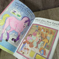 Pocket Activity Fun & Games Horse & Pony *fair, filled out, missing stickers
