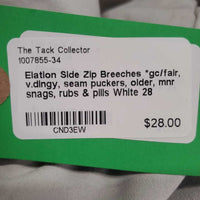 Side Zip Breeches *gc/fair, v.dingy, seam puckers, older, mnr snags, rubs & pills
