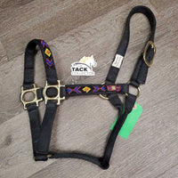 Nylon Halter, Beaded *vgc, clean, mnr faded, frays & rubs, loose beads
