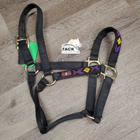Nylon Halter, Beaded *vgc, clean, mnr faded, frays & rubs, loose beads
