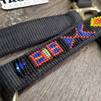 Nylon Halter, Beaded *vgc, clean, mnr faded, frays & rubs, loose beads
