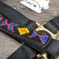 Nylon Halter, Beaded *vgc, clean, mnr faded, frays & rubs, loose beads
