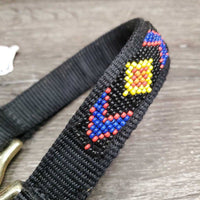 Nylon Halter, Beaded *vgc, clean, mnr faded, frays & rubs, loose beads
