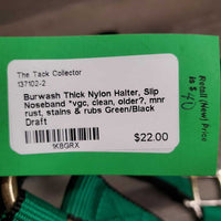 Thick Nylon Halter, Slip Noseband *vgc, clean, older?, mnr rust, stains & rubs
