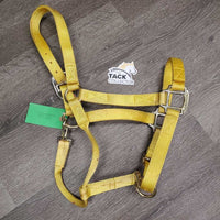 Thick Nylon Halter, adj, snap *vgc, clean, stains, older, v.stiff, twists, older
