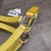 Thick Nylon Halter, adj, snap *vgc, clean, stains, older, v.stiff, twists, older
