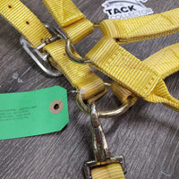 Thick Nylon Halter, adj, snap *vgc, clean, stains, older, v.stiff, twists, older
