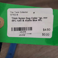 Thick Nylon Dog Collar *gc, mnr dirt, rust & stains
