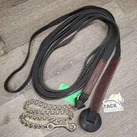 Nylon Lunge Line, 29" Nose Chain, snap loop end, rubber disc end *vgc/gc, mnr dirt & torn edges, rust
