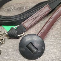 Nylon Lunge Line, 29" Nose Chain, snap loop end, rubber disc end *vgc/gc, mnr dirt & torn edges, rust
