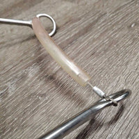 #937 Jim Warner Lariat Noseband Mechanical Western Hackamore, Chain *gc, clean, v.rusty connectors, stains
