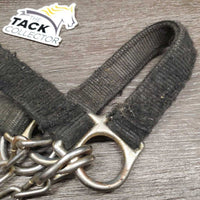 Thick Nylon Halter, attached Chin Chain *fair, v.dirty, xholes, frays, v.rubbed, snags, stains, faded
