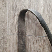 Rolled Leather Cattle Show Halter, Nose Chain Short Leather Lead Shank *gc, clean, residue, twisted, film
