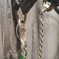 Rolled Leather Cattle Show Halter, Nose Chain Short Leather Lead Shank *gc, clean, residue, twisted, film
