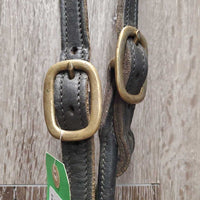 Rolled Leather Cattle Show Halter, Nose Chain Short Leather Lead Shank *gc, clean, residue, twisted, film
