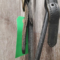 Rolled Leather Cattle Show Halter, Nose Chain Short Leather Lead Shank *gc, clean, residue, twisted, film
